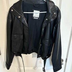 Abercrombie & Fitch Black Leather Biker Jacket